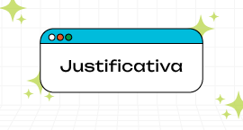 Banner com fundo branco, sobre o qual está escrito "Justificativa".