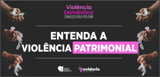 Banner com fundo preto, no qual se lê “Entenda a Violência Física” no centro da imagem em letras...