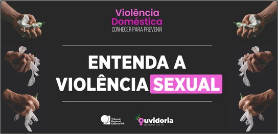 Banner com fundo preto, no qual se lê “Entenda a Violência Física” no centro da imagem em letras...